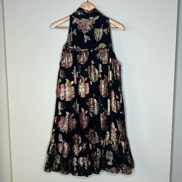 Maeve Anthropologie Halter Shine Swing Mini Dress in Black Size 1X NWT - Picture 3 of 9